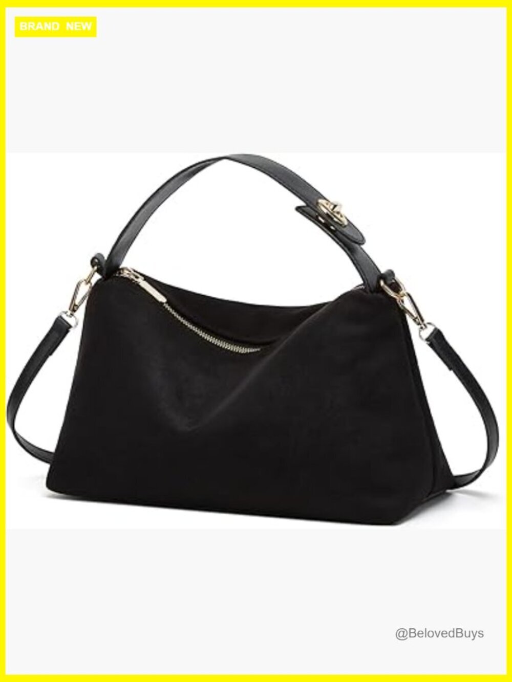 Suede Hobo Bag Crescent Crossbody Shoulder Tote Handbag Trendy